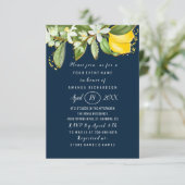 Vrijgezellenfeest Flower Brunch Lemon Green Navy Kaart (Staand voorkant)