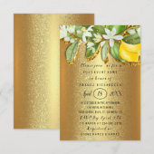 Vrijgezellenfeest Flower Brunch Lemon Tree Golden Kaart (Voorkant / Achterkant)