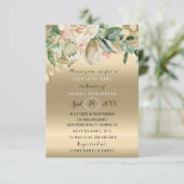 Vrijgezellenfeest Flower Brunch Mint Roos Gold Kaart (Staand voorkant)