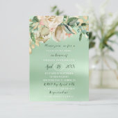 Vrijgezellenfeest Flower Brunch Mint Waterverf Gol Kaart (Staand voorkant)