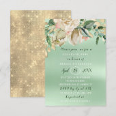 Vrijgezellenfeest Flower Brunch Mint Waterverf Gol Kaart (Voorkant / Achterkant)