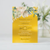 Vrijgezellenfeest Flower Brunch Spark Gold Lemon Kaart (Staand voorkant)