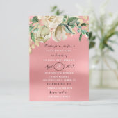 Vrijgezellenfeest Flower Brunch Spark Gold Pink Kaart (Staand voorkant)