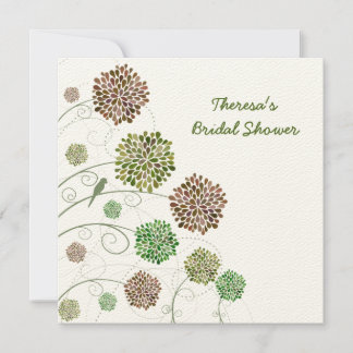 Vrijgezellenfeest Flower Garden & Bird Invitation Kaart