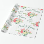 Vrijgezellenfeest Flowers Wrapping Paper Cadeaupapier<br><div class="desc">Dit mooie,  ,  bloemige vrijgezellenfeesten inpakpapier zal de bruid opwinden als ze haar naam over het papier ziet spatten.</div>