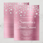 Vrijgezellenfeest Folie met spaarpoot Diamond Roze Kaart (Voorkant / Achterkant)