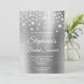 Vrijgezellenfeest Folie Sparkly Diamond Silver Sat Kaart (Staand voorkant)