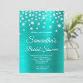 Vrijgezellenfeest Folie Sparkly Diamond Turquoise  Kaart (Staand voorkant)