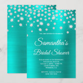 Vrijgezellenfeest Folie Sparkly Diamond Turquoise  Kaart (Voorkant / Achterkant)