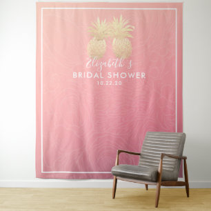 Vrijgezellenfeest Foto achtergrond Gold Pineapple  Wandkleed