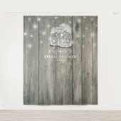 Vrijgezellenfeest Foto achtergrond hout Mason Jar  Wandkleed (Voorkant)