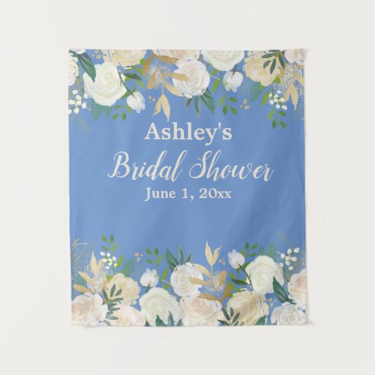 Vrijgezellenfeest Foto Booth Backdrop Periwinkle G Wandkleed (Voorkant)