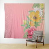 Vrijgezellenfeest Foto Booth Backdrop roze Flowers Wandkleed (In Situ (horizontaal))
