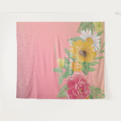Vrijgezellenfeest Foto Booth Backdrop roze Flowers Wandkleed (Voorkant (horizontaal))