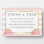 Vrijgezellenfeest Foto Booth Sign Plaque Pink Stri Fotoplaat (voorkant)