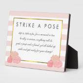 Vrijgezellenfeest Foto Booth Sign Plaque Pink Stri Fotoplaat (Zijkant)