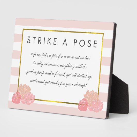 Vrijgezellenfeest Foto Booth Sign Plaque Pink Stri Fotoplaat (Zijkant)