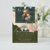 Vrijgezellenfeest Foto Floral Afstuderen Cali Gree Kaart (Staand voorkant)