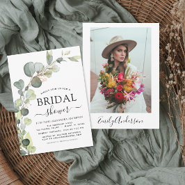 Vrijgezellenfeest foto groen eucalyptus kaart