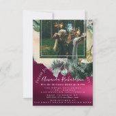 Vrijgezellenfeest Foto Maroon Floral Birthday MARS Kaart (Voorkant)