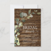 Vrijgezellenfeest foto QR code Eucalyptus rustiek  Kaart (Voorkant)