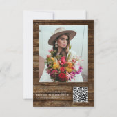 Vrijgezellenfeest foto QR code Eucalyptus rustiek  Kaart (Achterkant)