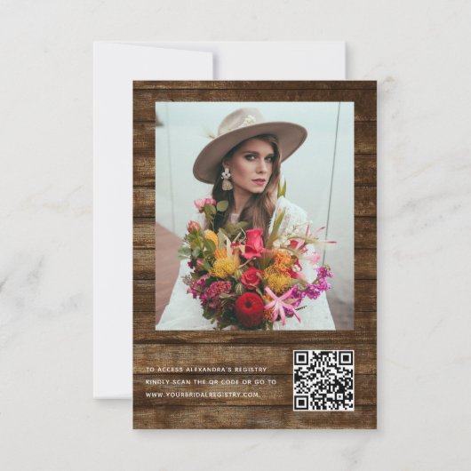 Vrijgezellenfeest foto QR code Eucalyptus rustiek  Kaart (Achterkant)