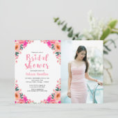 Vrijgezellenfeest Foto Uitnodigingen Bloemen Water (Staand voorkant)