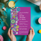 Vrijgezellenfeest - Fun Floral Pattern - magenta Kaart