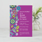 Vrijgezellenfeest - Fun Floral Pattern - magenta Kaart (Staand voorkant)