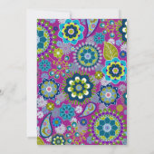 Vrijgezellenfeest - Fun Floral Pattern - magenta Kaart (Achterkant)