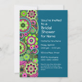 Vrijgezellenfeest: Fun Floral Pattern roze groen b Kaart (Voorkant)