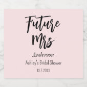 Vrijgezellenfeest Future Mrs Blush Pink Bier Etiket (Enkel label)
