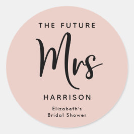 Vrijgezellenfeest Future Mrs Blush Pink Ronde Sticker