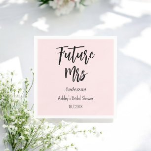 Vrijgezellenfeest Future Mrs Blush Pink Servet