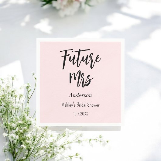 Vrijgezellenfeest Future Mrs Blush Pink Servet