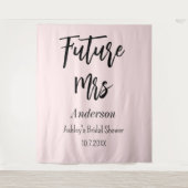 Vrijgezellenfeest Future Mrs Blush Pink Wandkleed (Voorkant)