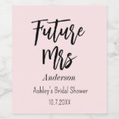 Vrijgezellenfeest Future Mrs Blush Pink Wijn Etiket (Enkel label)