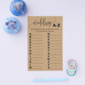 Vrijgezellenfeest game A to Z Kaart (Enkel)