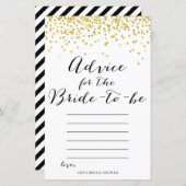 Vrijgezellenfeest game - Advies voor bride (Voorkant / Achterkant)