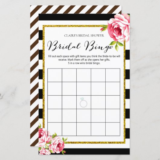 Vrijgezellenfeest game - Bridal Bingo (Voorkant / Achterkant)