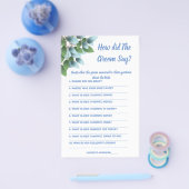 Vrijgezellenfeest game Card Wat heeft Groom gezegd Flyer (Enkel)