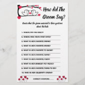 Vrijgezellenfeest game Card Wat heeft Groom gezegd Flyer (Voorkant)