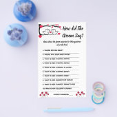 Vrijgezellenfeest game Card Wat heeft Groom gezegd Flyer (Enkel)