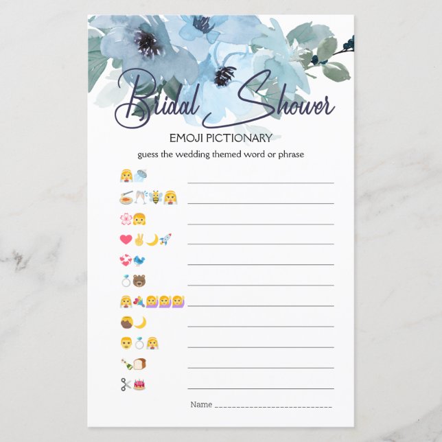 Vrijgezellenfeest game Emoji Pictionary Blue Rozen (Voorkant)