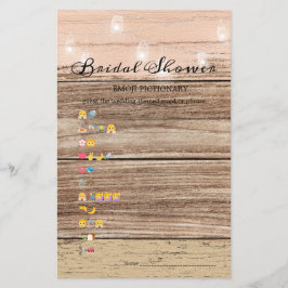 Vrijgezellenfeest Game Emoji Pictionary Rustic Woo