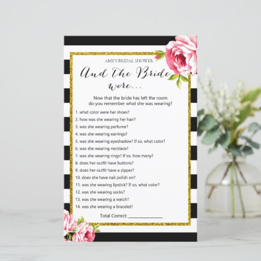 Vrijgezellenfeest Game en de bride Wore.. (Staand voorkant)