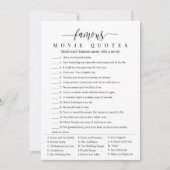 Vrijgezellenfeest Game Famous Movie Quottes Kaart (Voorkant)