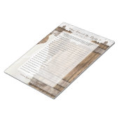 Vrijgezellenfeest game in Rustisch houtsdesign Notitieblok (Schuin)