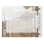 Vrijgezellenfeest game in Rustisch houtsdesign Notitieblok (Voorkant)